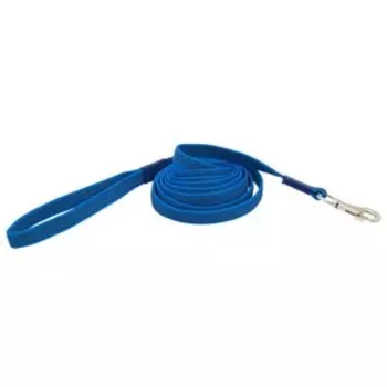 Поводок двусторонний с латексной нитью, 7 м х 2 см, нейлон, синий