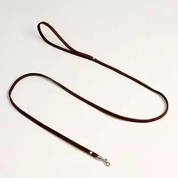 Поводок кожаный однослойный, 1.47 м х 0,8 см, коричневый