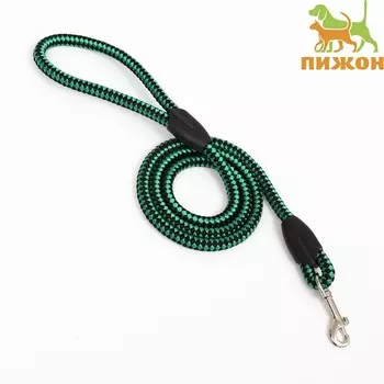 Поводок круглый "Рябь", 120 х 1,2 см, зелёно-чёрный