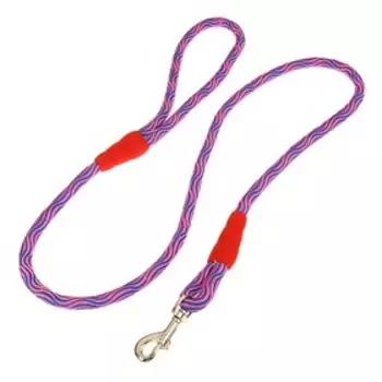 Поводок круглый «Волна», 1201 см, розово-синий