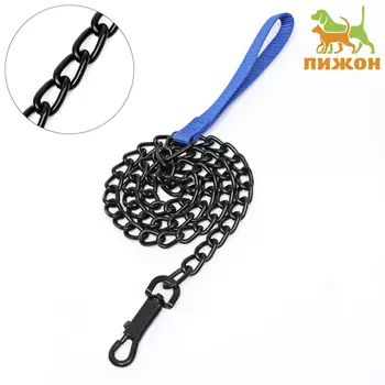 Поводок металлический, 120 см 4 мм, черный