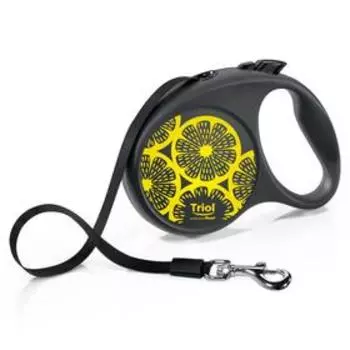 Поводок-рулетка для собак Triol-Flexi Joy Lemon, лента, S, 5 м до 15 кг