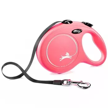Поводок-рулетка flexi New Classic L. Лента 8 м для собак до 50 кг Красный