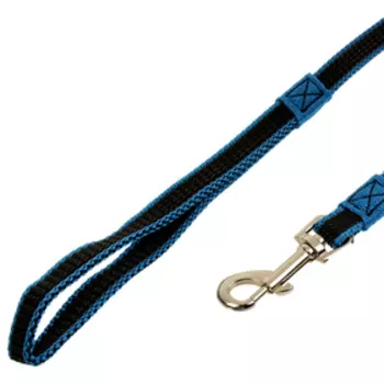 Поводок Зооник капроновый с двойной латексной нитью, 3 м х 1,5 см, синий