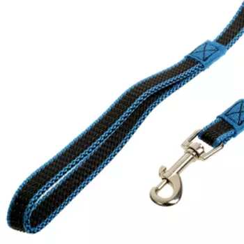 Поводок Зооник капроновый с двойной латексной нитью, 5 м х 1,5 см, синий
