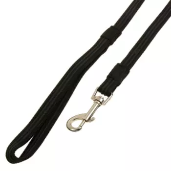 Поводок Зооник капроновый с латексной нитью, 2 м х 1,5 см, черный