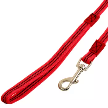 Поводок Зооник капроновый с латексной нитью, 3 м х 1, 5 см, красный