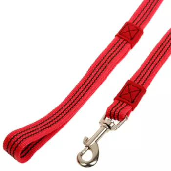 Поводок Зооник капроновый с латексной нитью, 3 м х 2 см, красный