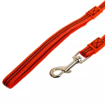 Поводок Зооник капроновый с латексной нитью, 7 м х 1,5 см, оранжевый
