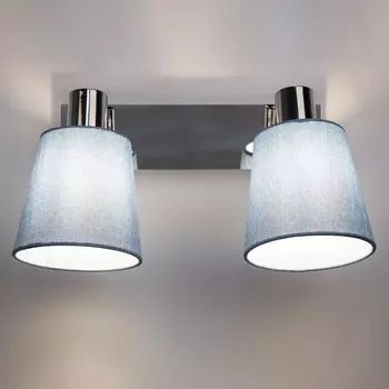 Поворотный, 40Вт, E14, 30x16x18 см, цвет хром, голубой