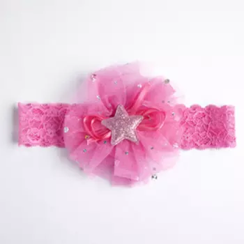 Повязка на голову для девочки «Крошка Я. Цветочек», 20 см, фуксия