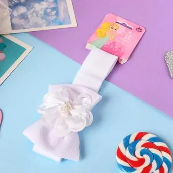 Повязка для волос «Модница», бантик в цветочке, 10.56.5 см, белая