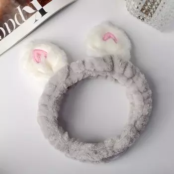 Повязка для волос "Ушки " 19*5 см серый