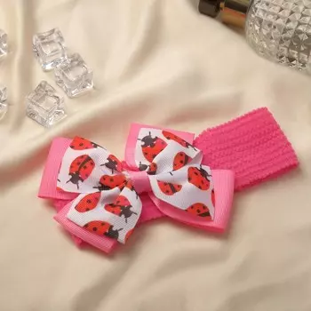 Повязка для волос "Выбражулька" 16*3 см божьи коровки