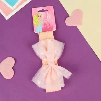 Повязка для волос «Выбражулька», неон пышный бант, 163 см, розовая