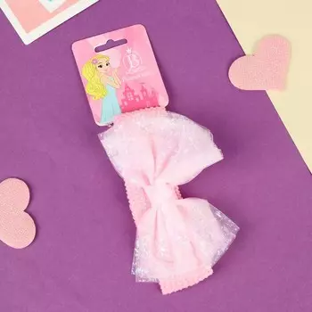 Повязка для волос «Выбражулька», прозрачный бант блеск, 163 см, розовая