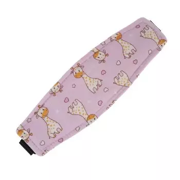 Повязка-фиксатор детская лицевая, для поддержки головы в автокресле, жирафик, розовая