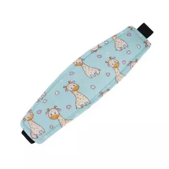 Повязка-фиксатор детская лицевая, для поддержки головы в автокресле, жирафик, синяя