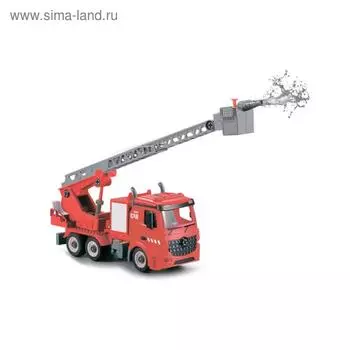 Пожарная машина-конструктор, фрикционная, свет/звук, вода, 1:12