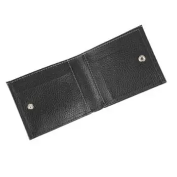 Пр907 Портмоне на кнопке, отдел для карт(5)/монет/купюр, цвет черный флотер 9,3х11,5х1,5см