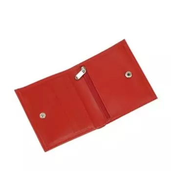 Пр917 Кошелек на кнопке, отдел для карт(3)/монет/купюр, цвет алый орфей 10,5х9,5х1,5см