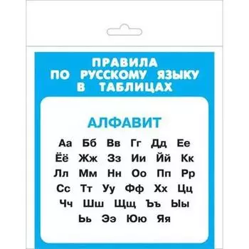 Правила по русскому языку в таблицах. Алфавит