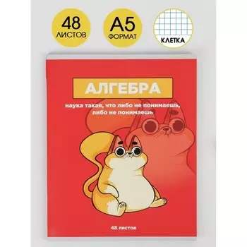 Тетрадь предметная 48 листов, А5, ПЕРСОНАЖИ, со справочными материалами «1 сентября: Алгебра», обложка мелованный картон 230 гр внутренний блок в клетку белизна 96%