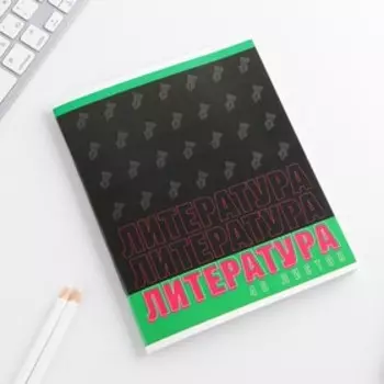 Тетрадь предметная 48 листов, А5, со справочными материалами «Литература», обложка мелованный картон 230 г внутренний блок в линейку