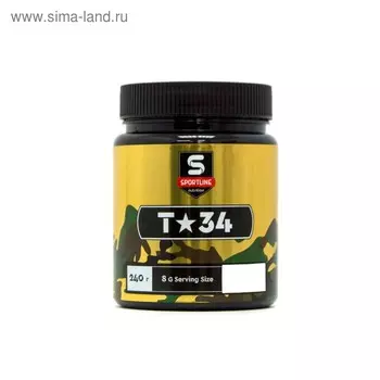 Предтренировочный комплекс SportLine Nutrition T-34, адреналин, спортивное питание, 240 г