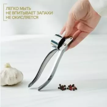 Пресс для чеснока Доляна «Эрнест», 15 см, серебристый