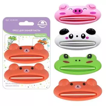 Пресс для зубной пасты «Зверята», 2 шт, МИКС