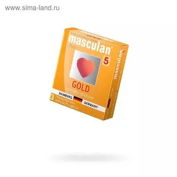 Презервативы Masculan 5 Ultra, утонченый латекс золотого цвета, 3 шт