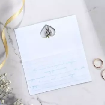 Приглашение на свадьбу с металлическим украшением «Вместе навсегда»,