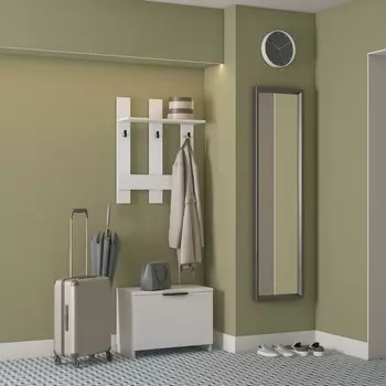 Прихожая в коридор, с вешалкой, с обувницей, 6023202000 мм, цвет белый бриллиант