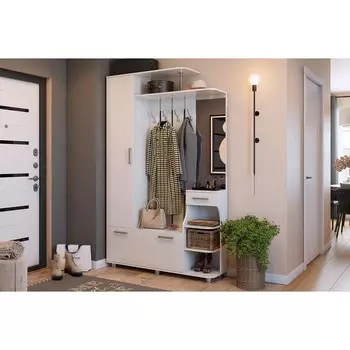 Прихожая «Барселона - 1», 13003402110 мм, цвет белый рамух