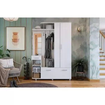 Прихожая «Барселона - 2», 14503402110 мм, цвет белый рамух