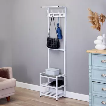 Прихожая Базовая 400 x 255 x 1600, металл, белая