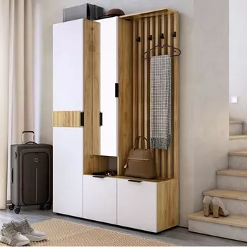 Прихожая «Бери К2», 12003501826 мм, цвет дуб крафт золотой/белое дерево