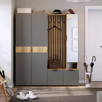 Прихожая «Бери К3», 16003501826 мм, цвет дуб крафт золотой/графит