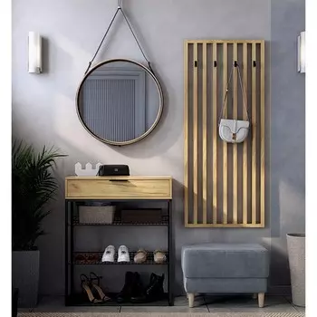 Прихожая «Бери К5», 13303701900 мм, цвет дуб крафт золотой/графит (велюр)