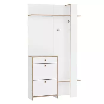 Прихожая «Дакота» 68.10, 11323062045 мм, зеркало, цвет белый / кромка дуб сонома