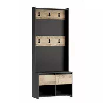 Прихожая Денвер, 800х360х1925, Графит/Дуб гранж