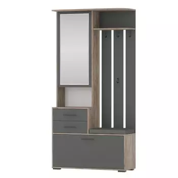 Прихожая «Домино», шкаф с вешалкой, 10003602020 мм, дуб крафт табачный / графит