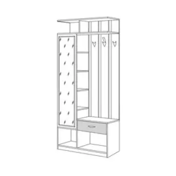 Прихожая Глория 136/02, 952х360х2051, Ясень шимо темный/Ясень шимо светлый