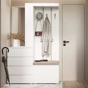 Прихожая «Клик Мебель. Крона», с зеркалом, 12603501980 мм, цвет белый