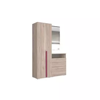 Прихожая «Лайк К3», 1320 420 2100 мм, цвет дуб мария / фуксия