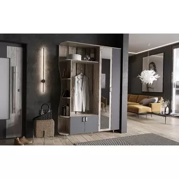 Прихожая «Лика 1», 15003702150 мм, цвет дуб юкон/графит