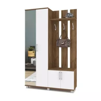 Прихожая Лира 1200х370х1900 Табачный дуб/белый