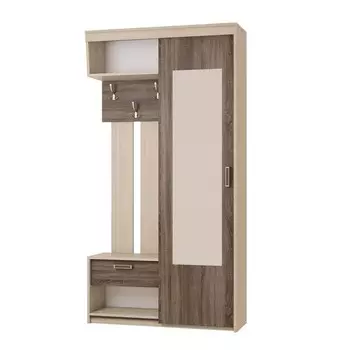 Прихожая «Мечта», 1140 383 2160 мм, правая, ясень шимо тёмный / ясень шимо светлый