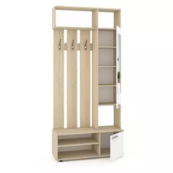 Прихожая «Милан», с вешалкой, с зеркалом, 10003622200 мм, цвет дуб сонома/белый